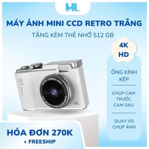 Máy ảnh mini CCD Retro trắng