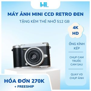 Máy ảnh Digital mini CCD Retro đen